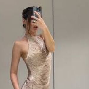 Zara Pale Pink/Beige Halter Top- Rare sold out! STUNNING.  Dress up or down.